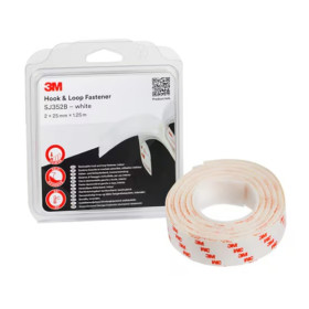 3M Hook & Loop, samolepicí suchý zip, 25 mm x 1,25 m, bílá