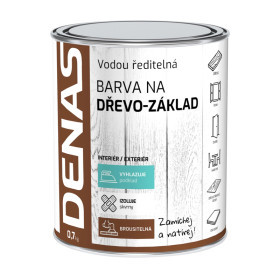Denas základní barva na dřevo, bílá 0,7 kg