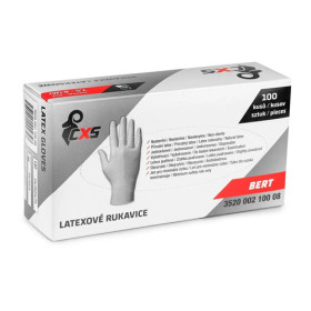 Latexové jednorázové rukavice CXS BERT, bílé, 100 ks, velikost L