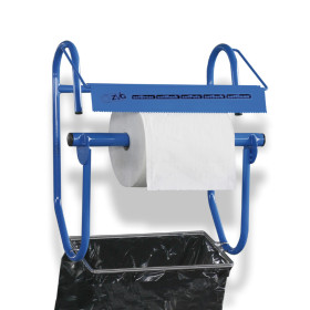 Nástěnný držák rolí papírových utěrek a pytlů zetMatic, do šíře role 42 cm