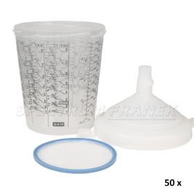 Sada kelímků SATA RPS 600 ml s víčky a sítky 125 µm, 50 ks