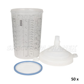 Sada kelímků SATA RPS 900 ml s víčky a sítky 125 µm, 50 ks