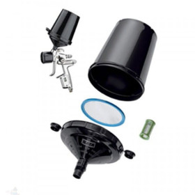 Sada kelímků SATA RPS UV (černé) 600 ml s víčky a sítky 200 µm, 60 ks