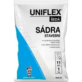 Sádra Uniflex šedá, stavební, 1 kg
