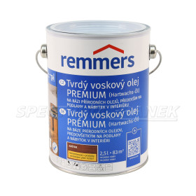 Tvrdý voskový olej PREMIUM, Remmers, kaštan (RC 555), 2,5 l