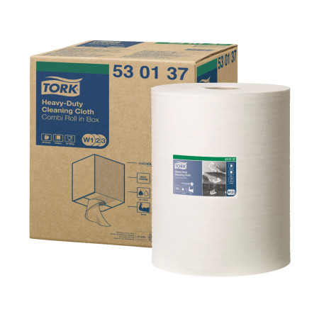 Čisticí utěrka TORK Heavy-Duty z netkané textilie, role 31,5 cm x 106,4 m, bílá