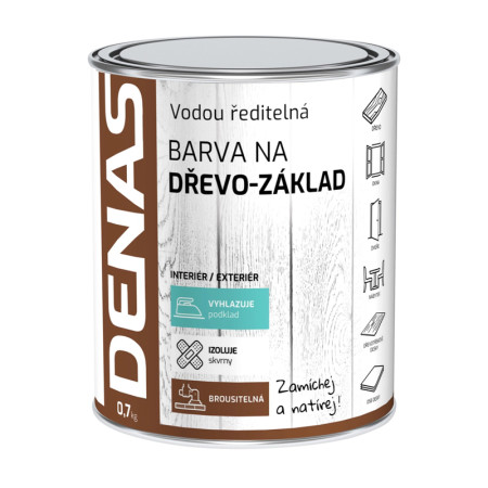 Denas základní barva na dřevo, bílá 0,7 kg