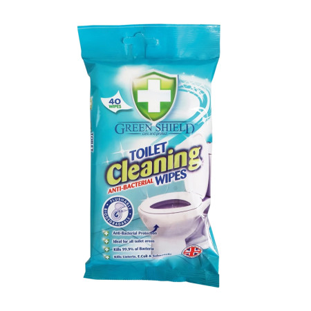 Green Shield úklidové antibakteriální vlhčené ubrousky na WC a smalt, 40 ks