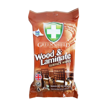 Green Shield úklidové vlhčené ubrousky na dřevo a lamináty, 50 ks