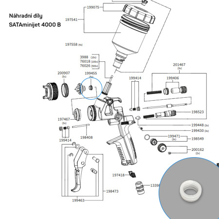 Náhradní těsnění trysky pro SATAminijet 4400 B, 1 kus