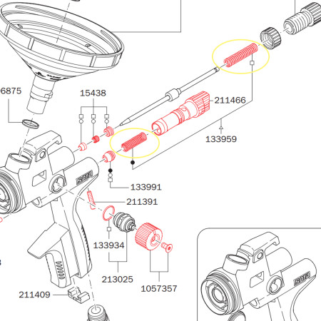 Sada pružinek pro pistole SATAjet X 5500 / 5000 B / 4000 B / 1000 B / 100 B, 1 pár
