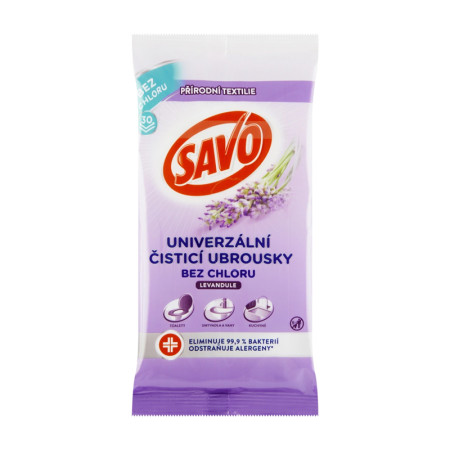 Vlhčené ubrousky SAVO Univerzální, 30 ks