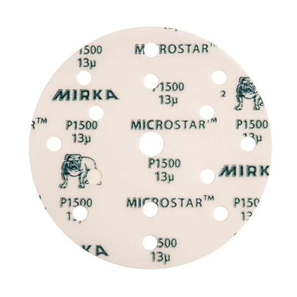 Brusný papír Mirka MICROSTAR, průměr 150 mm, 15 děr, různé zrnitosti
