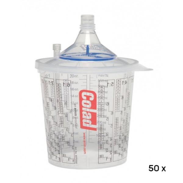Colad Snap Lid System - sada 50 kelímků 700 ml s víčky a sítky 130 µm