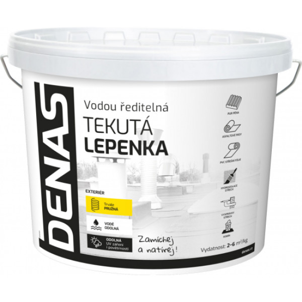 Denas tekutá lepenka hydroizolační, 0110 světle šedá 15 kg