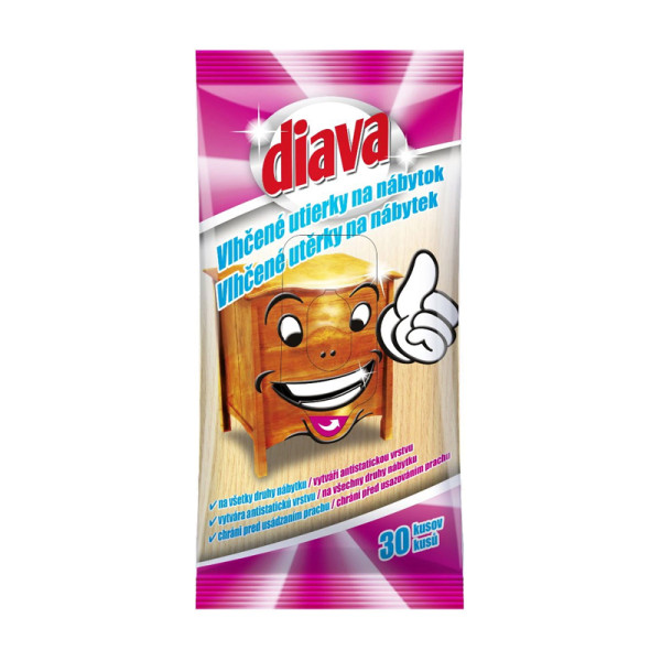 Diava vlhčené utěrky na nábytek, 30 ks