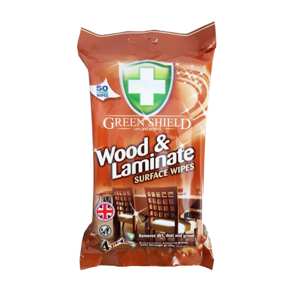 Green Shield úklidové vlhčené ubrousky na dřevo a lamináty, 50 ks