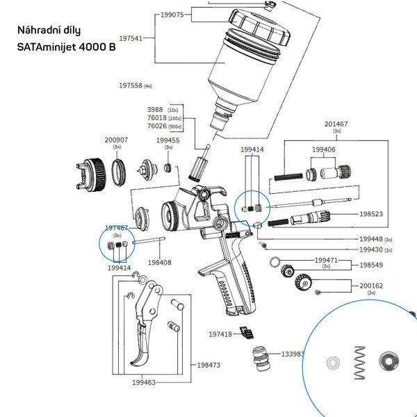 Náhradní sada těsnění pro jehlu k SATAminijet 4400 B