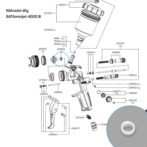Náhradní těsnění trysky pro SATAminijet 4400 B, 1 kus