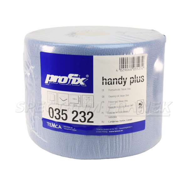 Papírové utěrky Profix handy plus, 2 vrstvy, 500 útržků 22 x 36 cm; 1 role