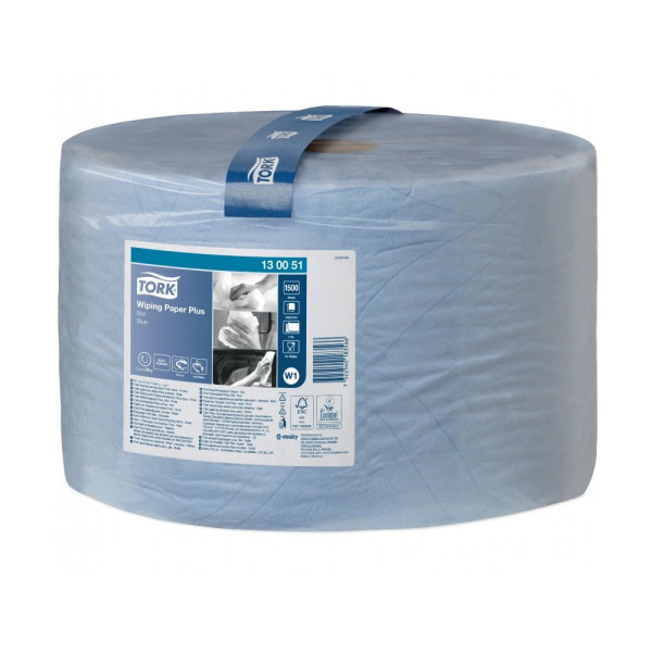 Papírové utěrky TORK Plus, 2 vrstvy, 1500 útržků 34 x 23,5 cm, 1 role