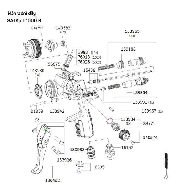 SATAjet 1000 B RP, stříkací pistole s plastovou nádobkou 0,6 l