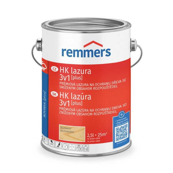 Remmers HK lazura 3v1 Plus - venkovní tenkovrstvá lazura na dřevo
