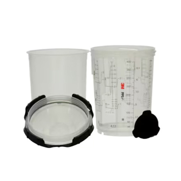 Sada 3M PPS 2.0 míchací kelímek 400 ml + 50 vložek, 50 víček, 32 uzávěrů, různá sítka