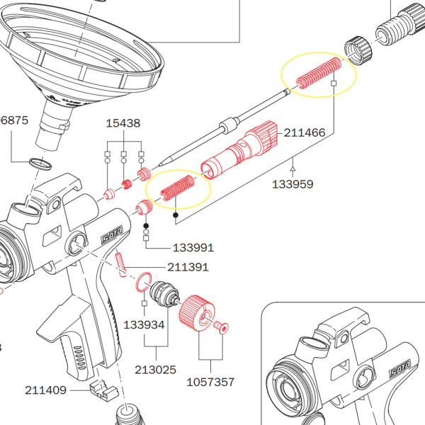 Sada pružinek pro pistole SATAjet X 5500 / 5000 B / 4000 B / 1000 B / 100 B, 1 pár