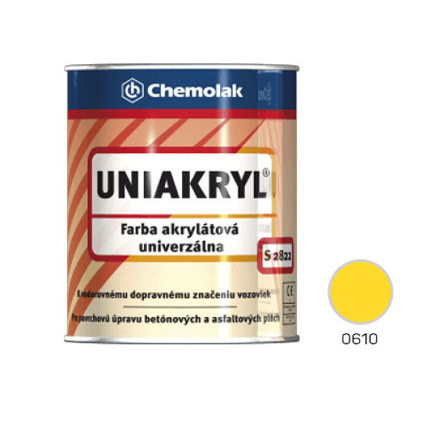 UNIAKRYL S-2822 barva na vodorovné dopravní značení, žlutá, 10 kg